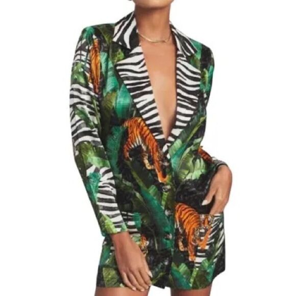 Retrofete Dresses & Skirts - Retrofête Blake Blazer Dress Tiger Print